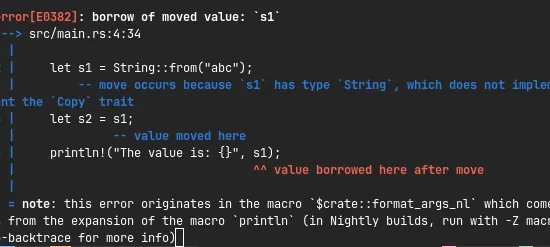 Error moved value