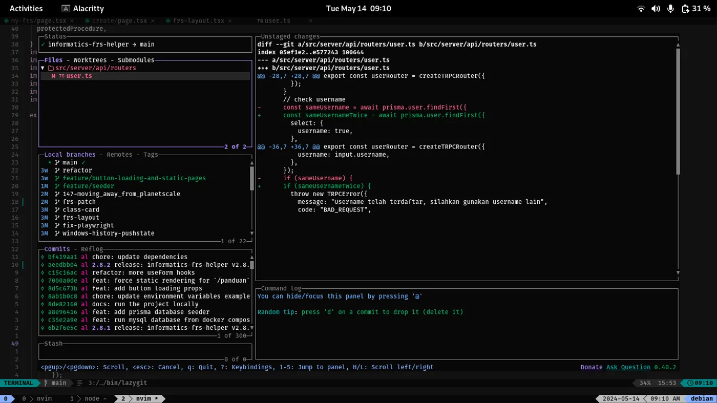 LazyGit inside neovim