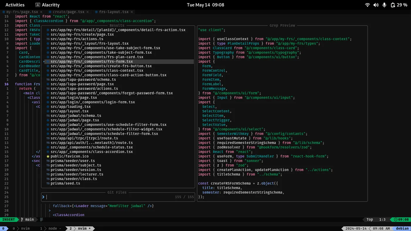 Neovim with Telescope Plugin